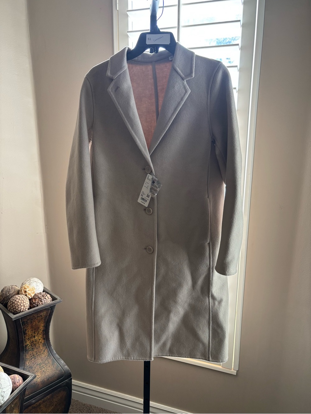 Uniqlo Long Single-Breasted Trench Coat - Light Taupe